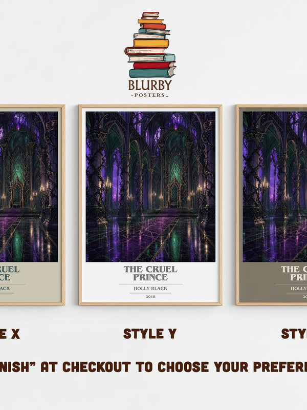 The Cruel Prince book cover print in frame leaning in hallway – fantasy wall art