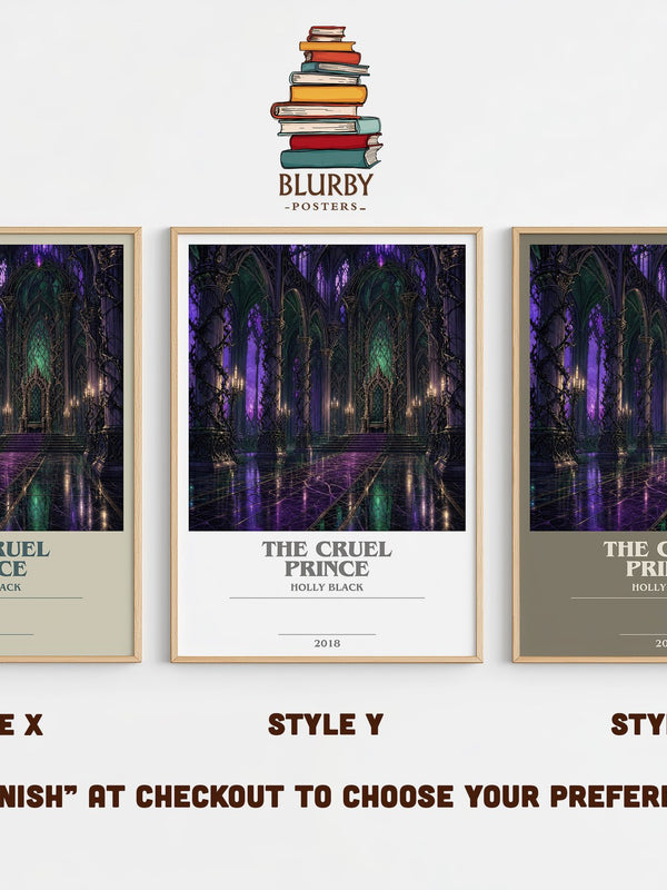 The Cruel Prince bookish print in frame leaning in hallway – fantasy wall art