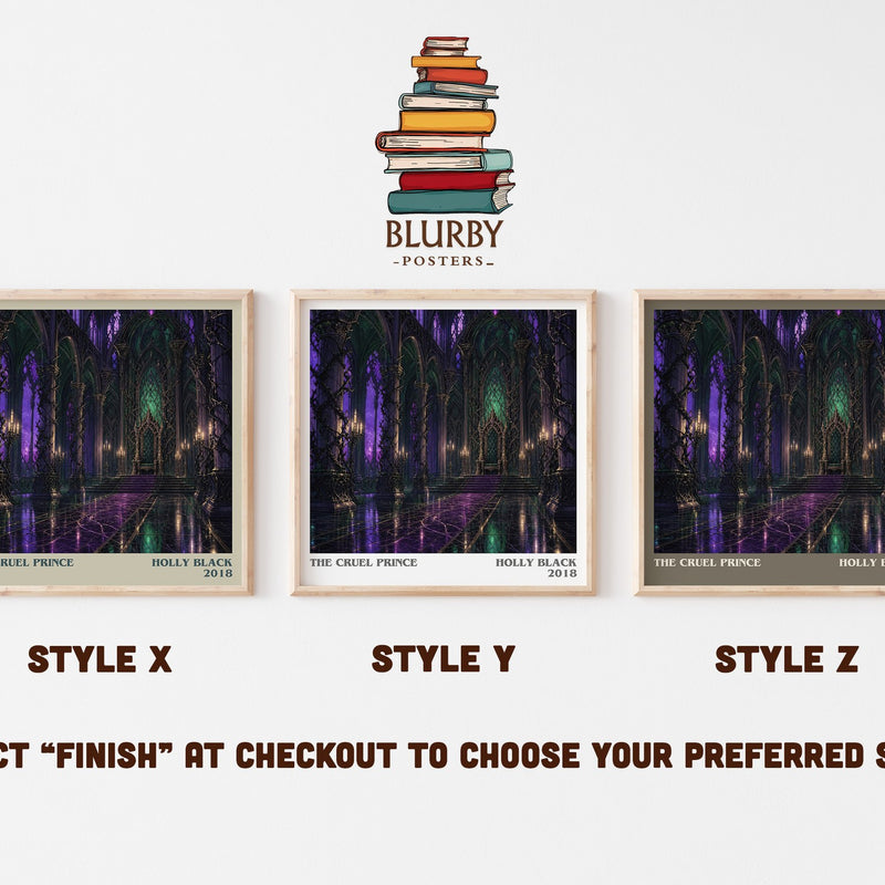 The Cruel Prince literary print in frame leaning in hallway – fantasy wall art