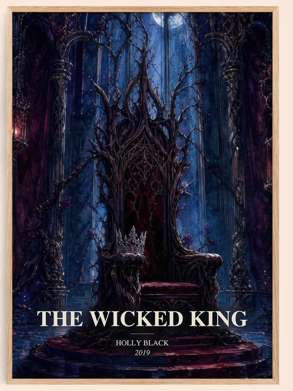 The Wicked King watercolour book poster by Holly Black – framed literary art print