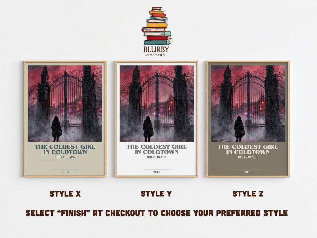 The Coldest Girl in Coldtown bookish print in frame leaning in hallway – young adult wall art (mockup)
