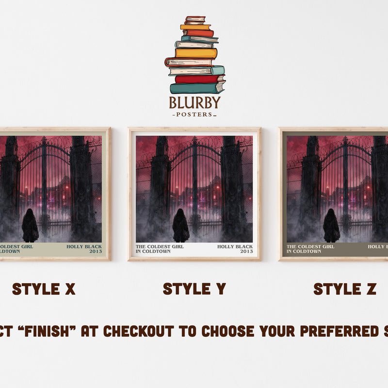 The Coldest Girl in Coldtown literary print in frame leaning in hallway – young adult wall art