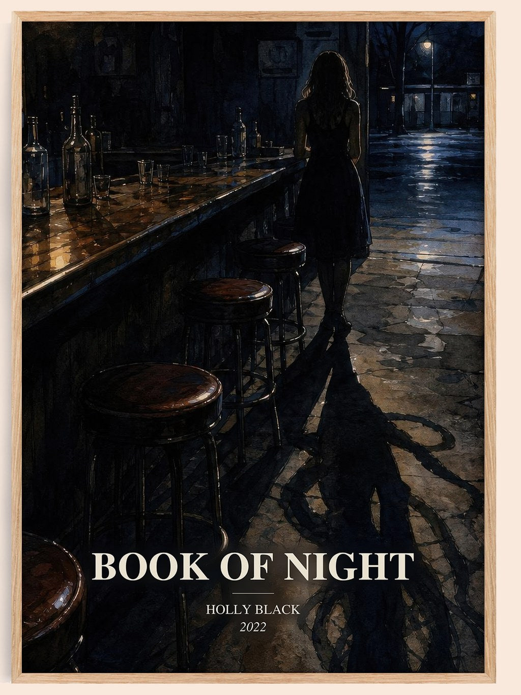 Book of Night watercolour book poster by Holly Black – framed literary art print