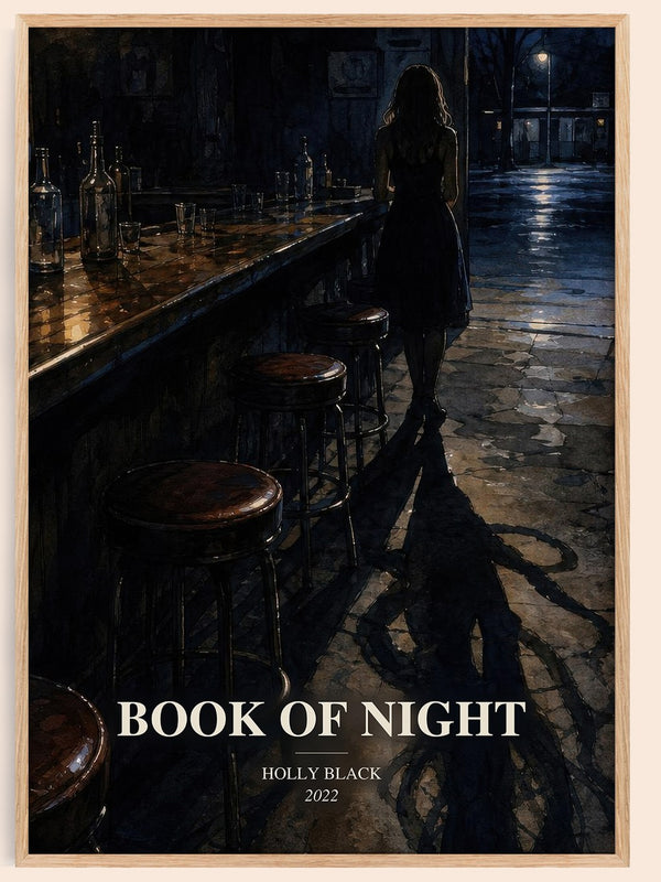 Book of Night watercolour book poster by Holly Black – framed literary art print
