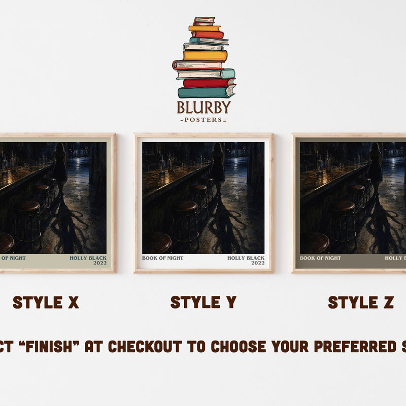 Book of Night literary print in frame leaning in hallway – fantasy wall art