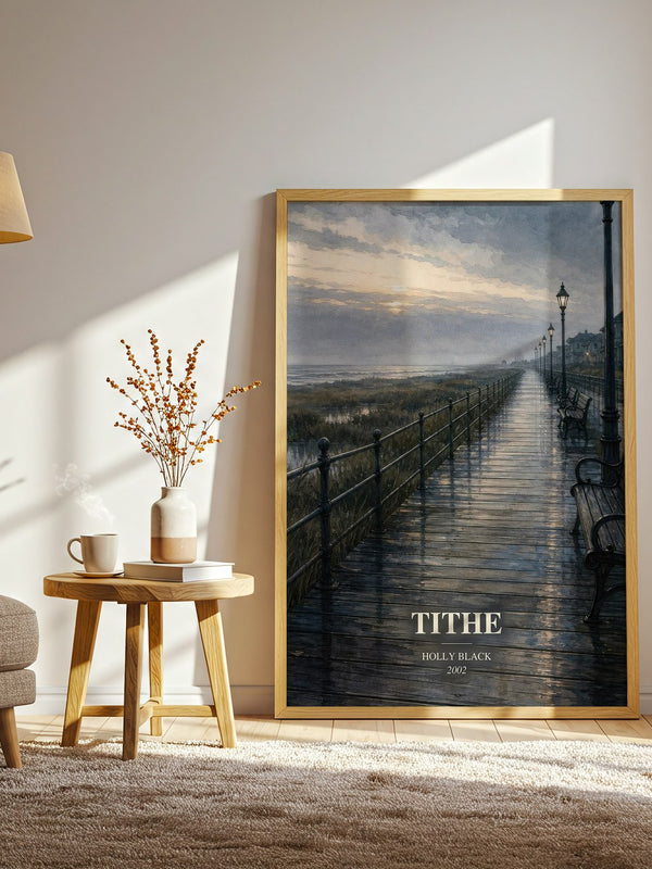 Tithe watercolour print in frame leaning in hallway – fantasy wall art
