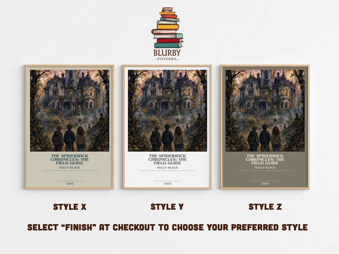 The Spiderwick Chronicles: The Field Guide bookish print in frame leaning in hallway – fantasy wall art (mockup)