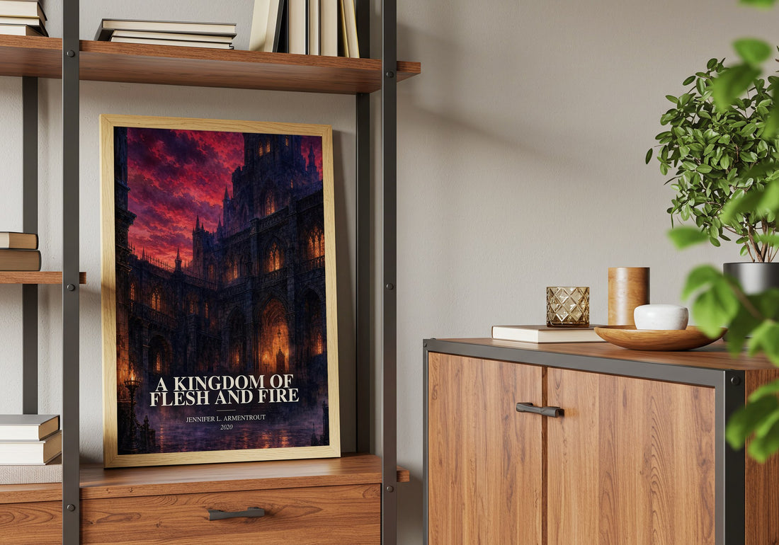 A Kingdom of Flesh and Fire book watercolour illustration paper finish options – matte satin gloss