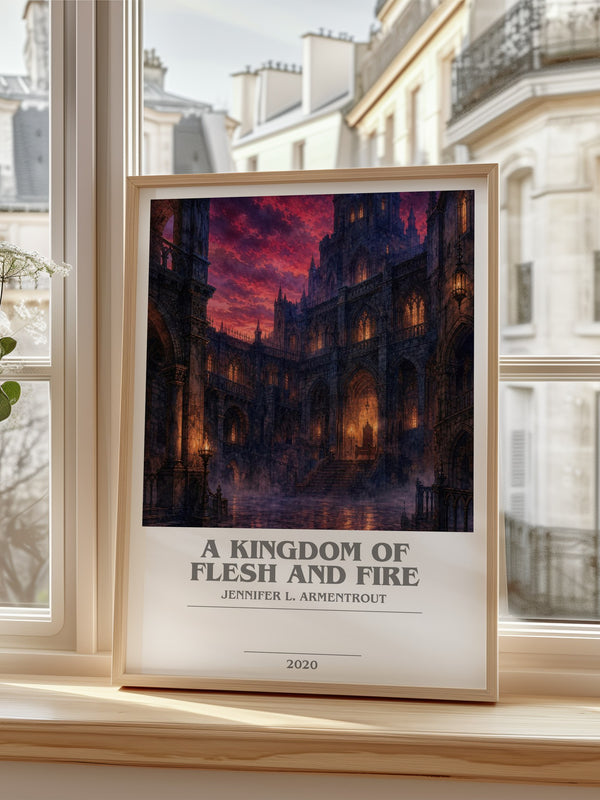 A Kingdom of Flesh and Fire bookish poster colour and style options – Jennifer L. Armentrout book art