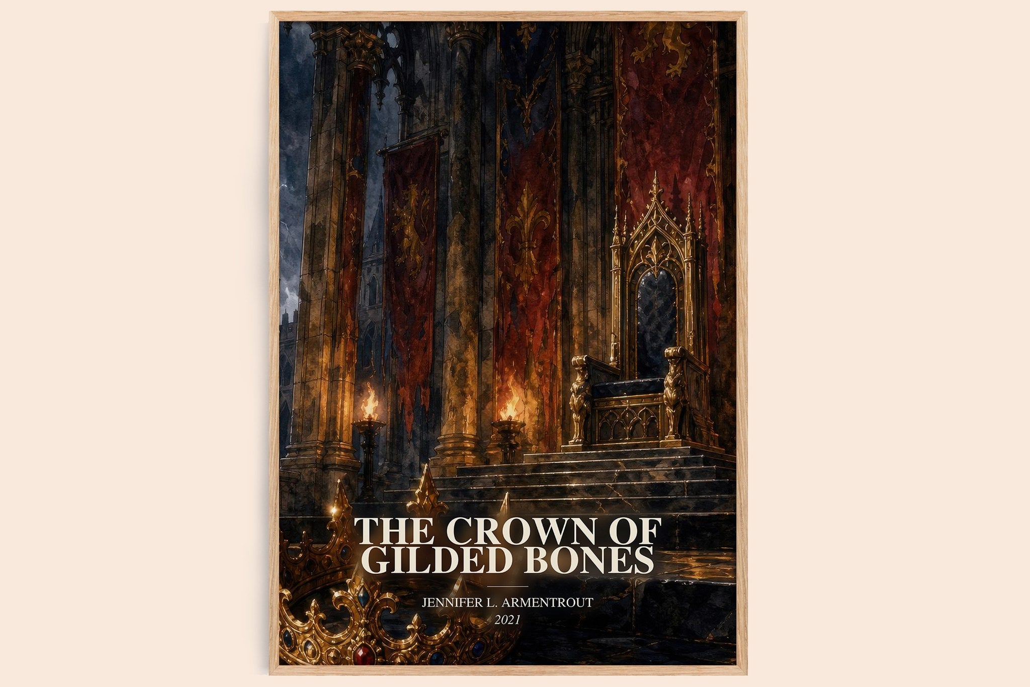 Crown of Gilded Bones Book Watercolour Illustration by J. Armentrout