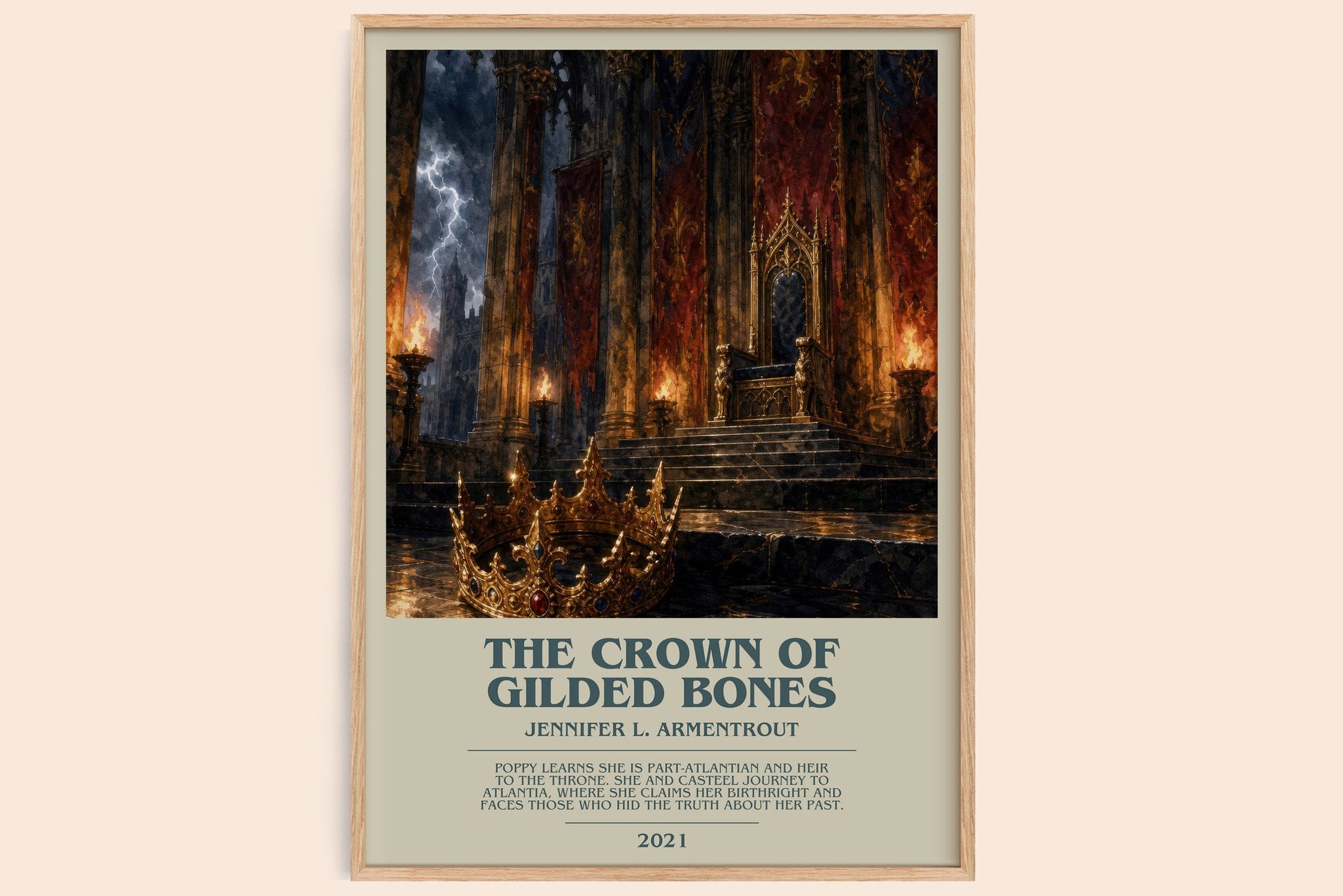 The Crown of Gilded Bones Bookish Wall Art by Jennifer L. Armentrout
