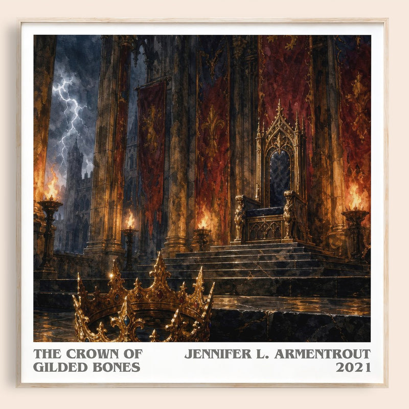 The Crown of Gilded Bones literary book poster by Jennifer L. Armentrout – framed literary art print