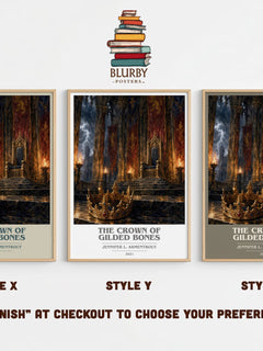 The Crown of Gilded Bones book cover print in frame leaning in hallway – fantasy wall art