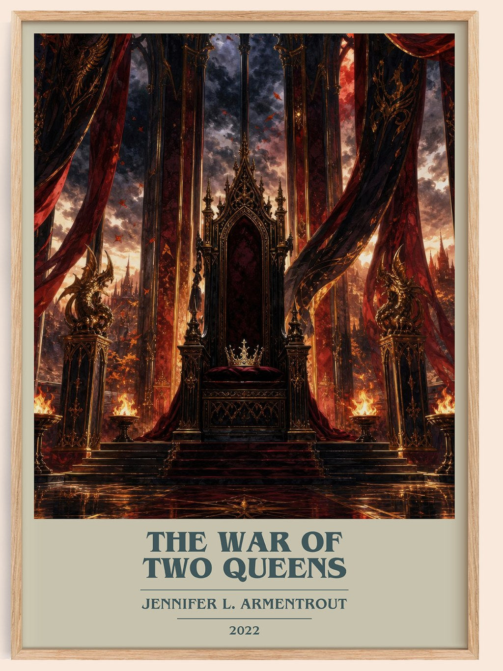 The War of Two Queens book cover book poster by Jennifer L. Armentrout – framed literary art print