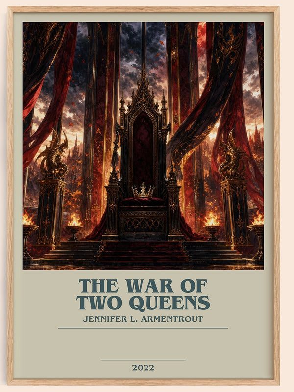The War of Two Queens bookish book poster by Jennifer L. Armentrout – framed literary art print