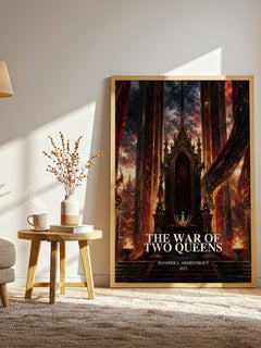 The War of Two Queens watercolour print in frame leaning in hallway – fantasy wall art