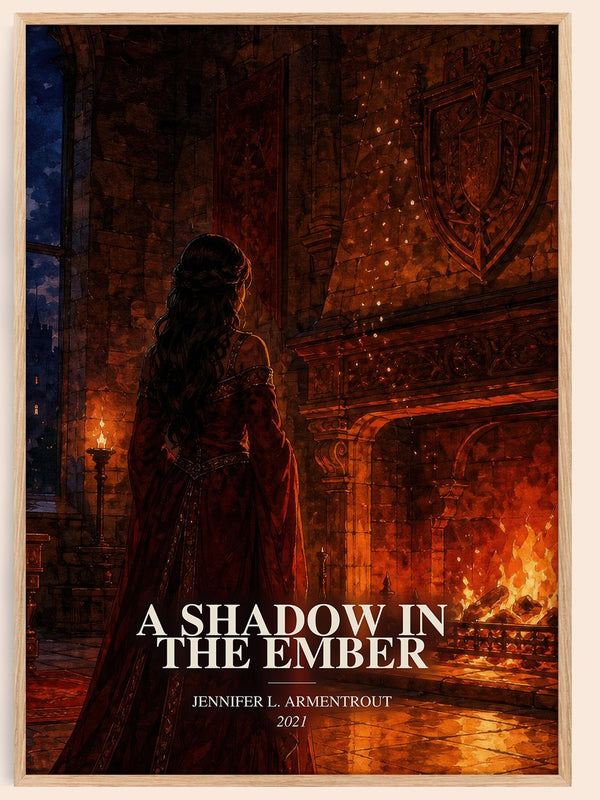 A Shadow in the Ember watercolour book poster by Jennifer L. Armentrout – framed literary art print