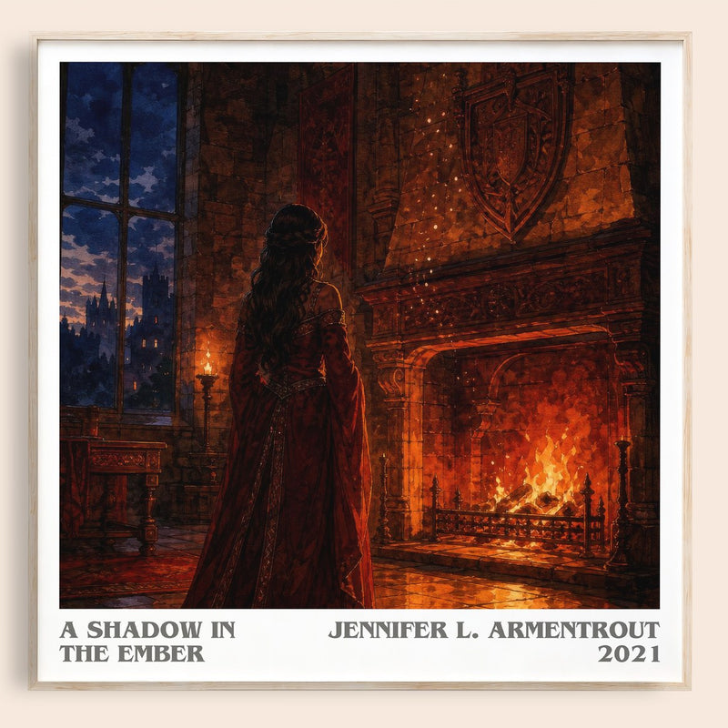 A Shadow in the Ember literary book poster by Jennifer L. Armentrout – framed literary art print