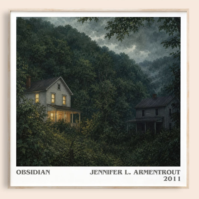 Obsidian literary book poster by Jennifer L. Armentrout – framed literary art print
