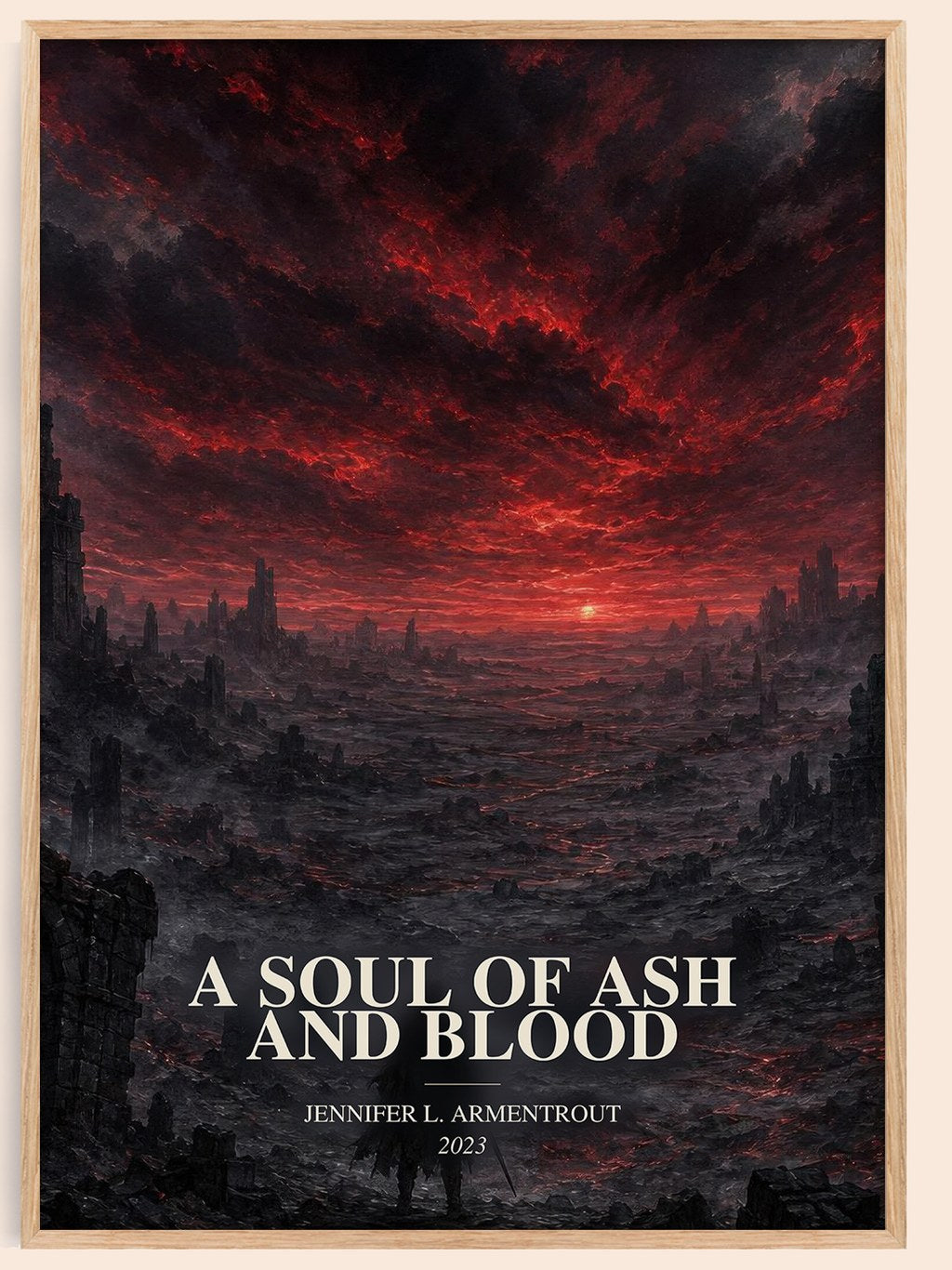 A Soul of Ash and Blood watercolour book poster by Jennifer L. Armentrout – framed literary art print