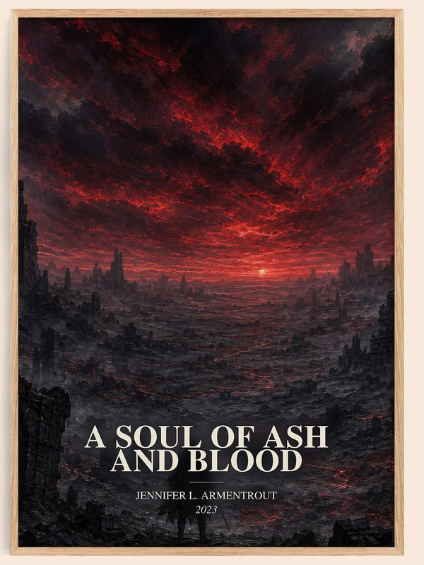 A Soul of Ash and Blood watercolour book poster by Jennifer L. Armentrout – framed literary art print