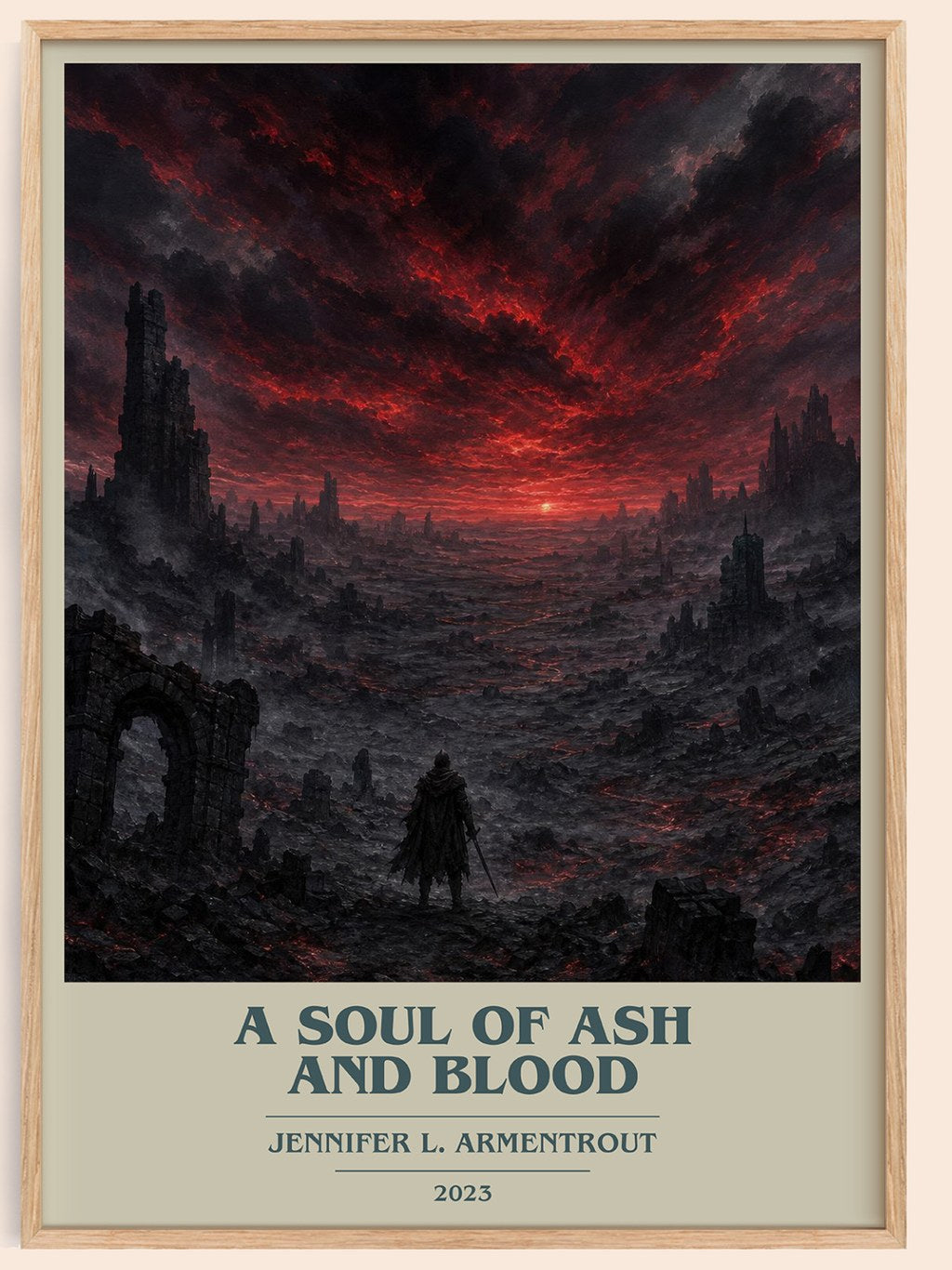 A Soul of Ash and Blood book cover book poster by Jennifer L. Armentrout – framed literary art print