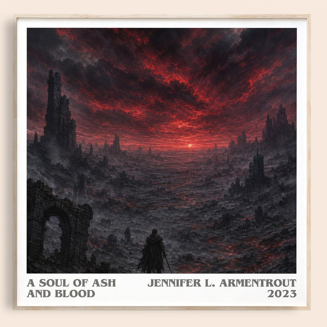 A Soul of Ash and Blood literary book poster by Jennifer L. Armentrout – framed literary art print