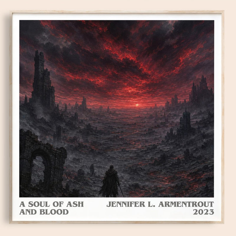 A Soul of Ash and Blood literary book poster by Jennifer L. Armentrout – framed literary art print
