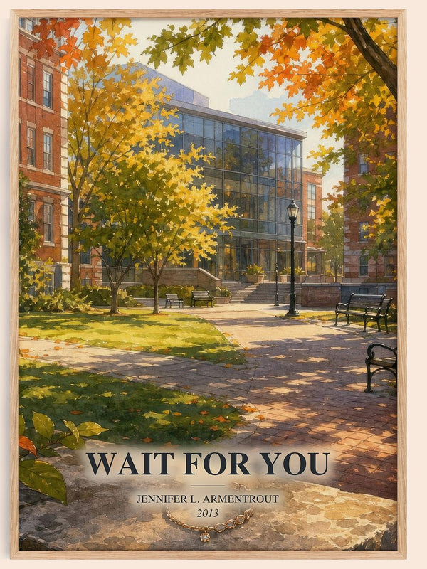 Wait for You watercolour book poster by Jennifer L. Armentrout – framed literary art print