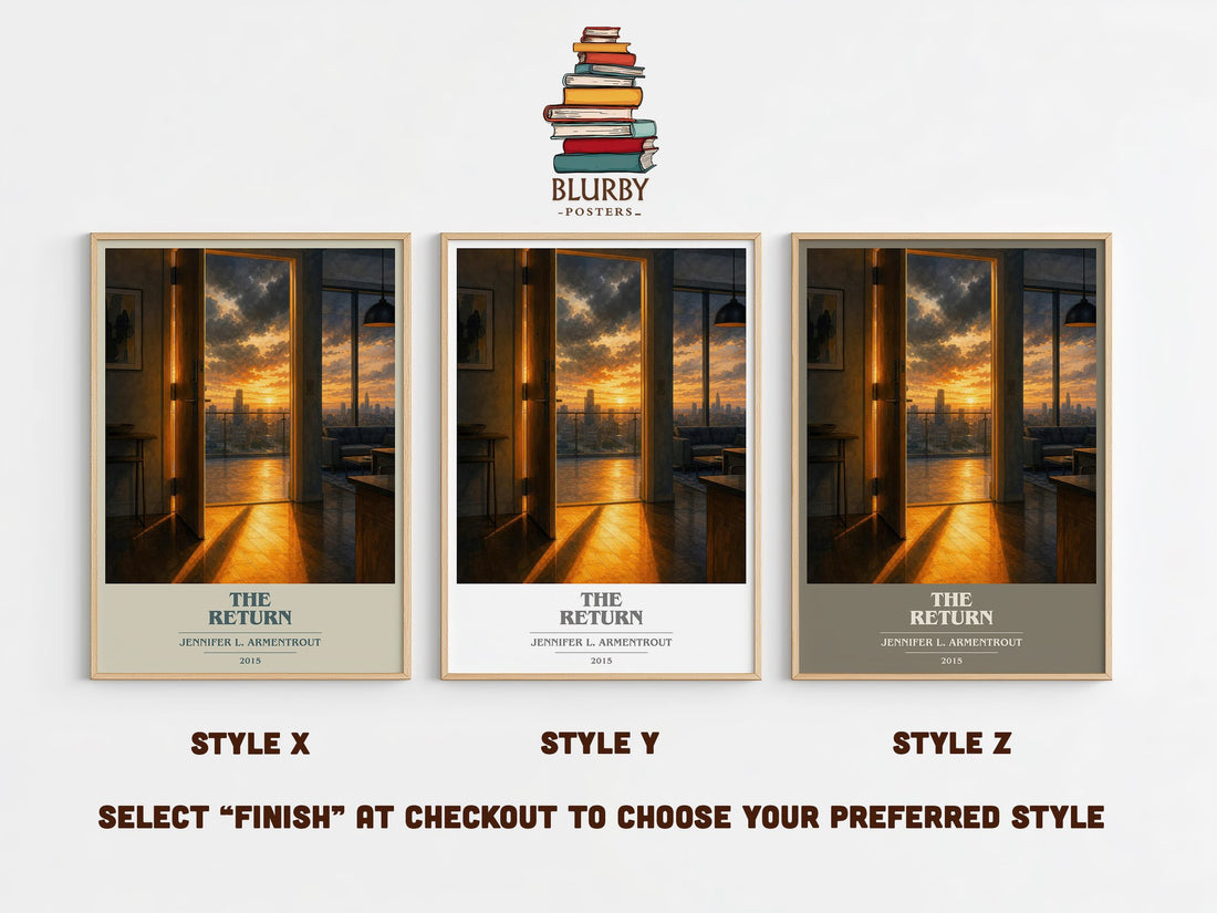 The Return book cover print in frame leaning in hallway – fantasy wall art (mockup)