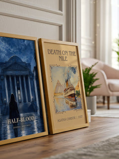 Half-Blood watercolour print framed by window – literary home decor