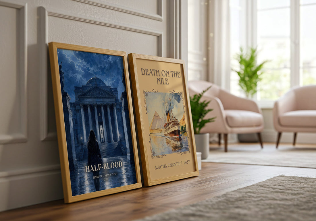Half-Blood watercolour print framed by window – literary home decor