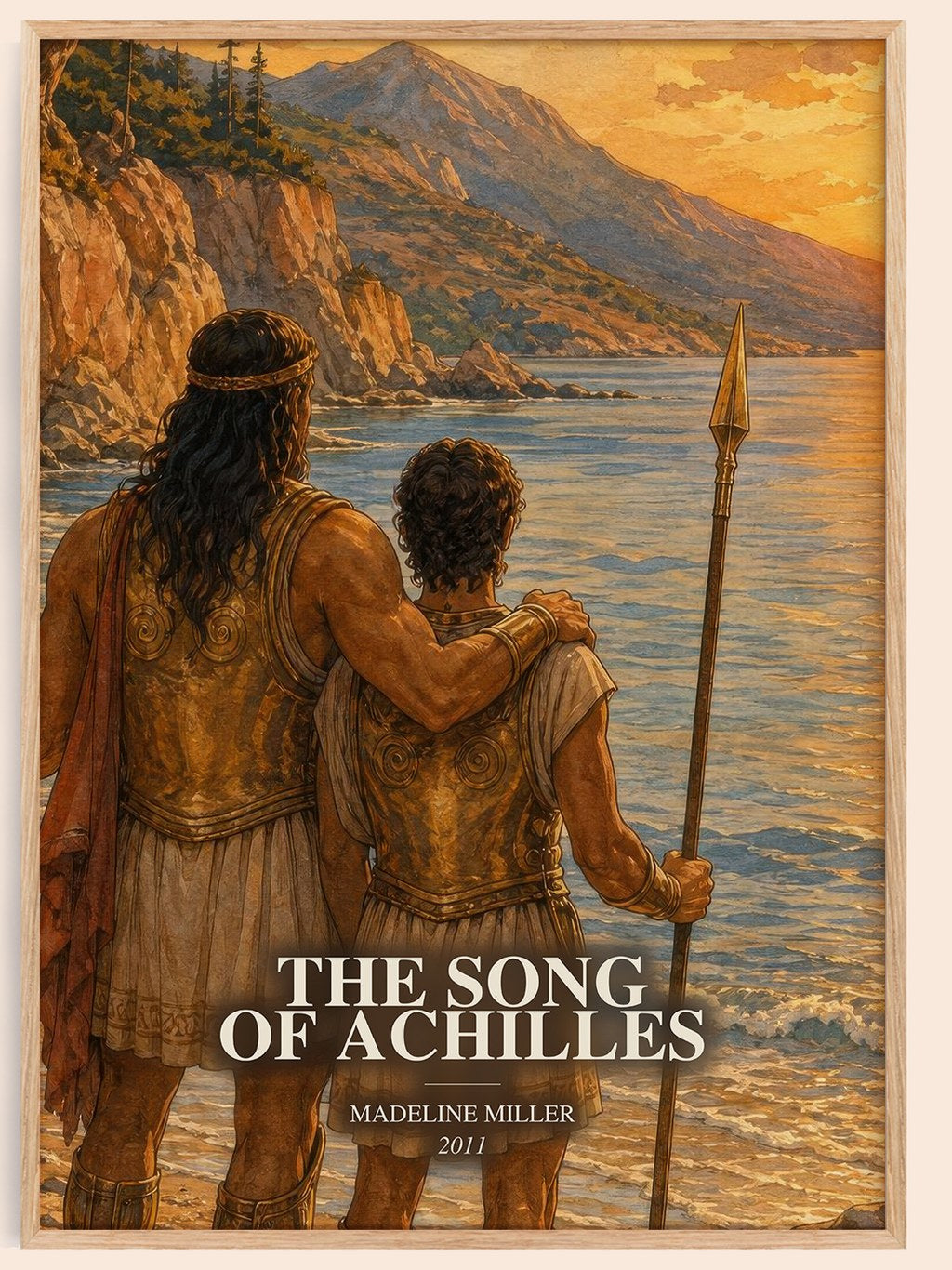 The Song of Achilles watercolour book poster by Madeline Miller – framed literary art print