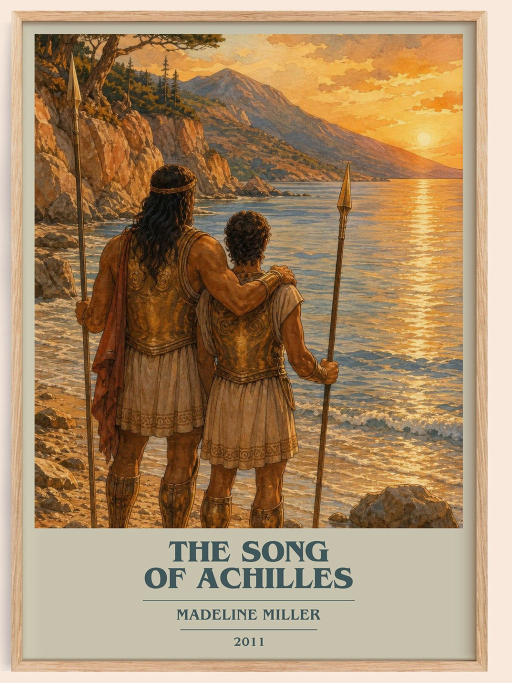 The Song of Achilles book cover book poster by Madeline Miller – framed literary art print