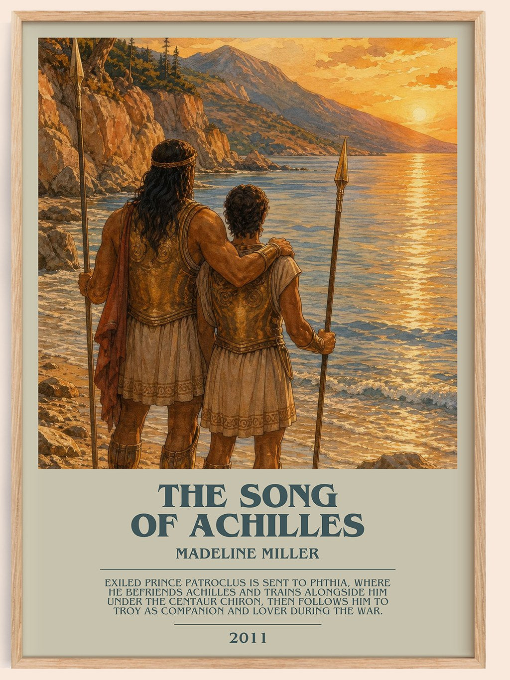 The Song of Achilles bookish book poster by Madeline Miller – framed literary art print