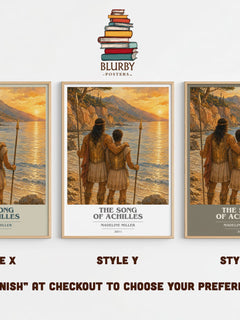 The Song of Achilles book cover print in frame leaning in hallway – literary fiction wall art