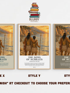 The Song of Achilles bookish print in frame leaning in hallway – literary fiction wall art