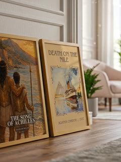The Song of Achilles watercolour print framed by window – literary home decor