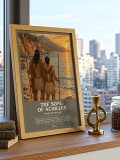 The Song of Achilles bookish print framed by window – literary home decor