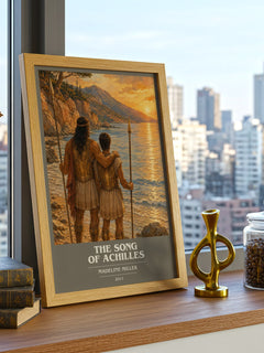 The Song of Achilles book cover print framed by window – literary home decor