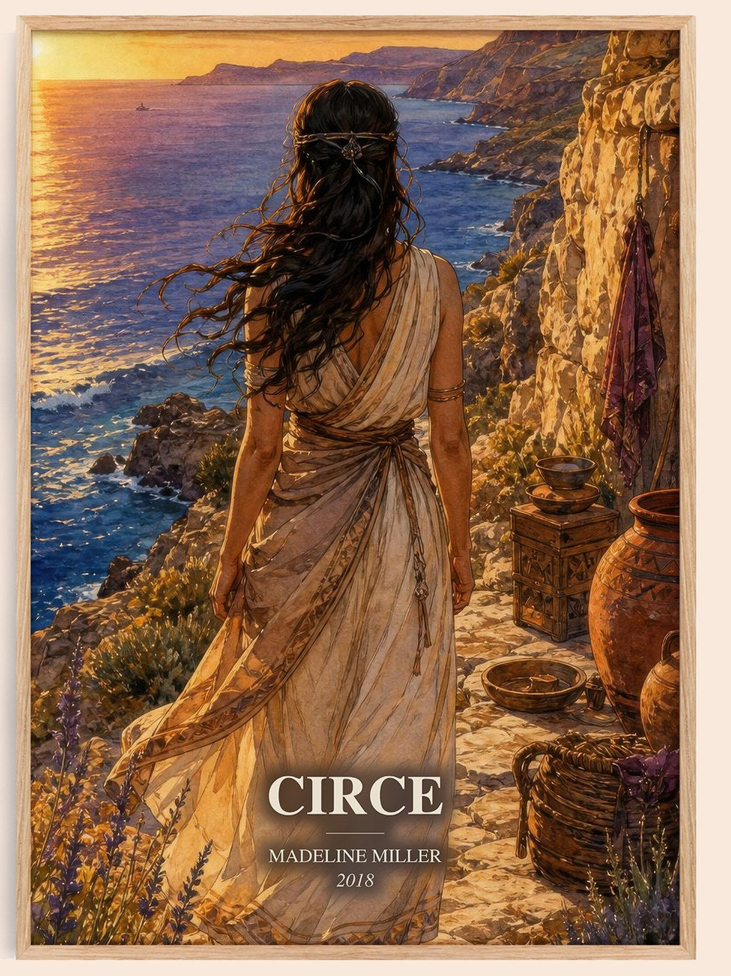 Circe watercolour book poster by Madeline Miller – framed literary art print
