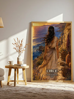 Circe watercolour print in frame leaning in hallway – fantasy wall art