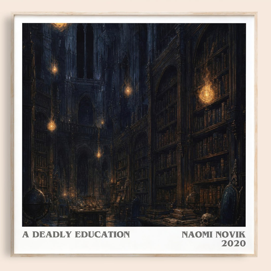 A Deadly Education literary book poster by Naomi Novik – framed literary art print