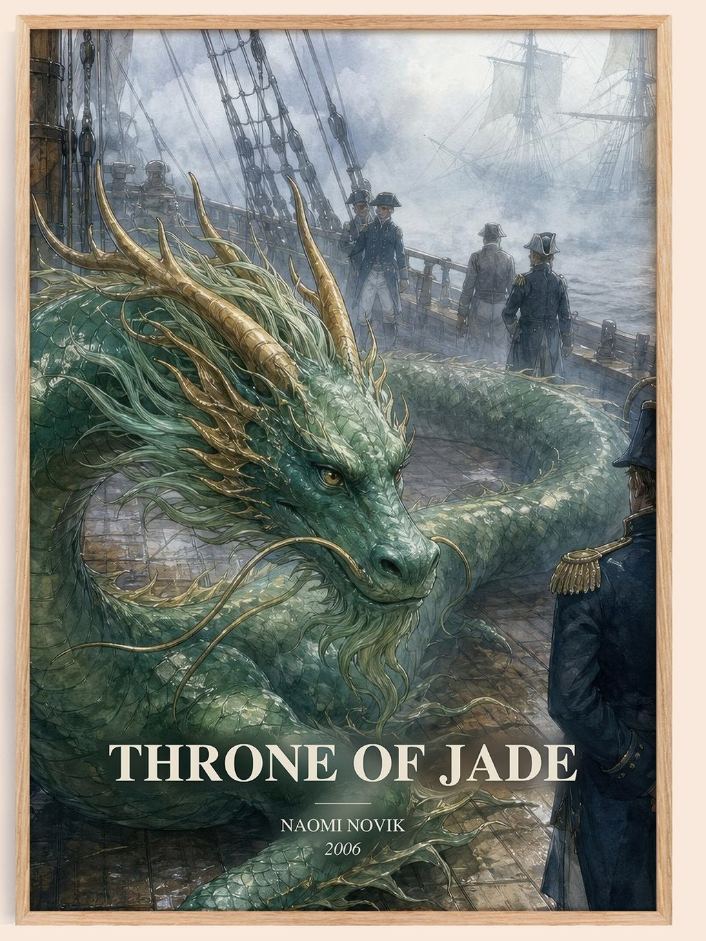 Throne of Jade watercolour book poster by Naomi Novik – framed literary art print