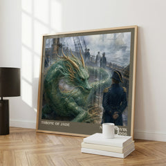 Throne of Jade literary print framed by window – literary home decor