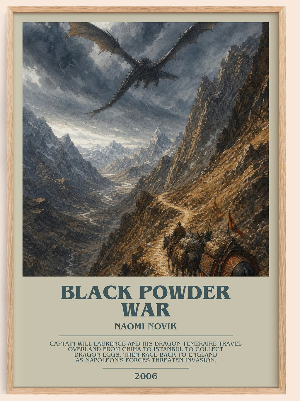Black Powder War bookish book poster by Naomi Novik – framed literary art print