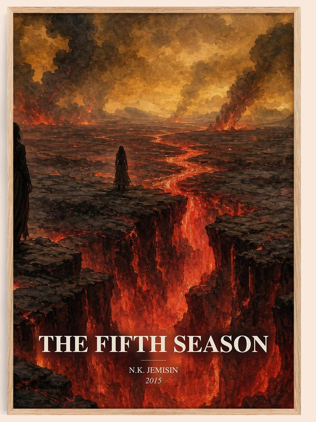 The Fifth Season watercolour book poster by N.K. Jemisin – framed literary art print
