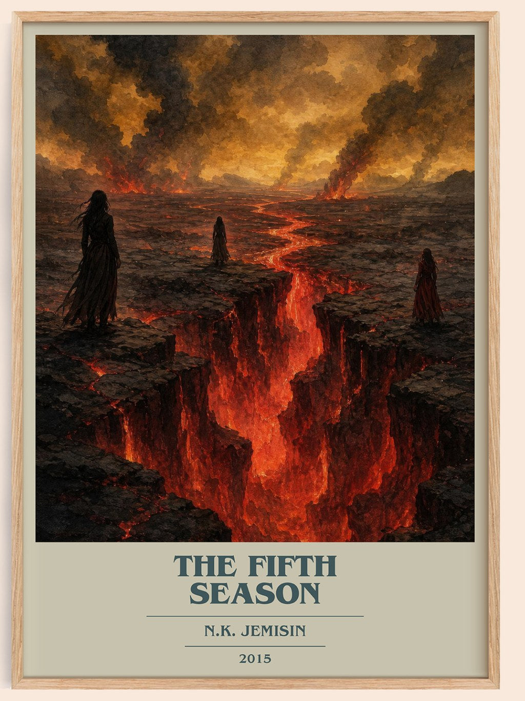 The Fifth Season book cover book poster by N.K. Jemisin – framed literary art print