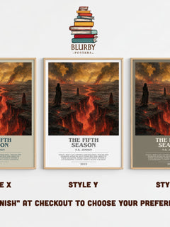 The Fifth Season bookish print in frame leaning in hallway – sci fi wall art