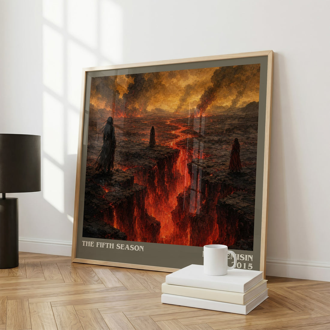 The Fifth Season literary print framed by window – literary home decor